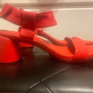 NWOT Camper Red Upright Sandal with heel Size 38